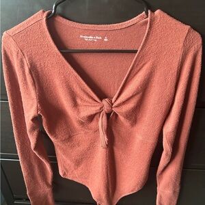 Abercrombie & Fitch Rust Soft A&F Cozy Long Sleeve Bodysuit